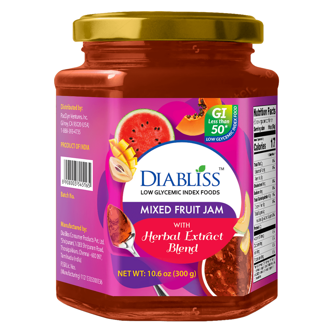 Diabliss Mixed Fruit Jam